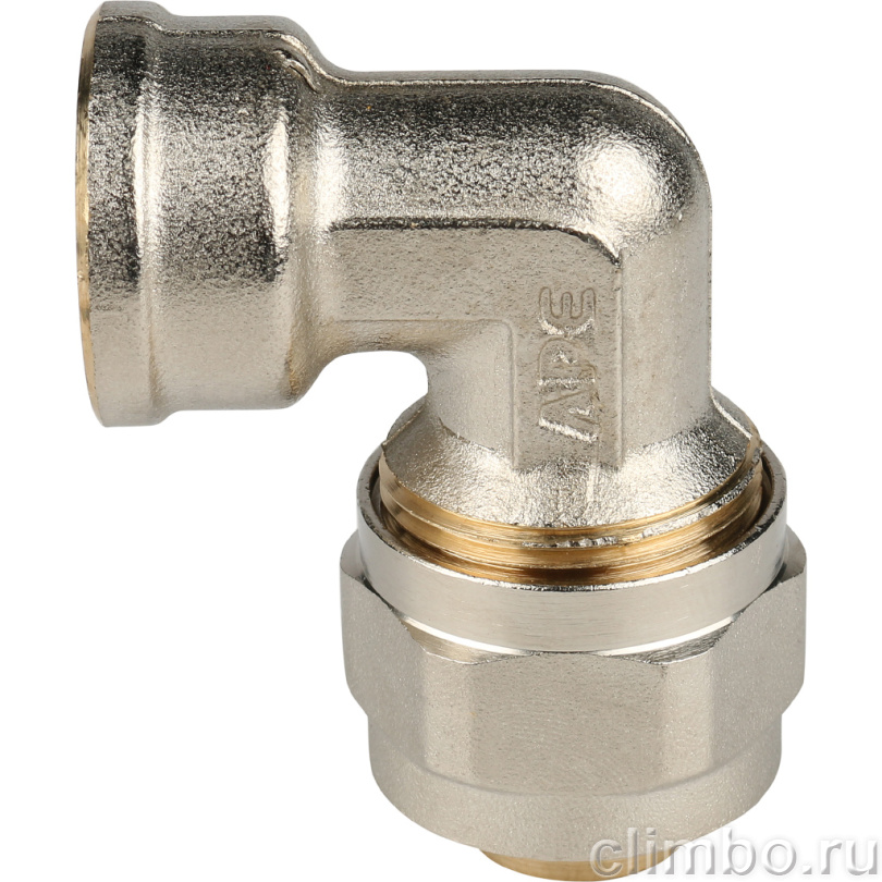 STOUT Угольник-переходник с внутренней резьбой 1/2"х20 для металлопластиковых труб винтовой (SFS-0007-001220) — фото товара
