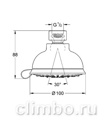 Верхний душ GROHE Tempesta Rustic, 4 режима, диаметр 100 мм, 27610000 — фото товара