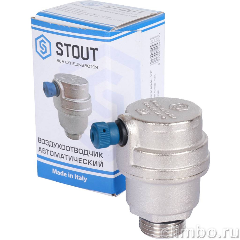 STOUT 1/2 Воздухоотводчик автоматический боковой выпуск — фото товара