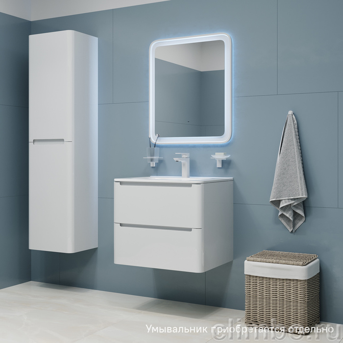 Тумба подвесная, белый, 60 см, Edifice,  IDDIS, EDI60W0i95. Подходит умывальник  0106000i28 — фото товара