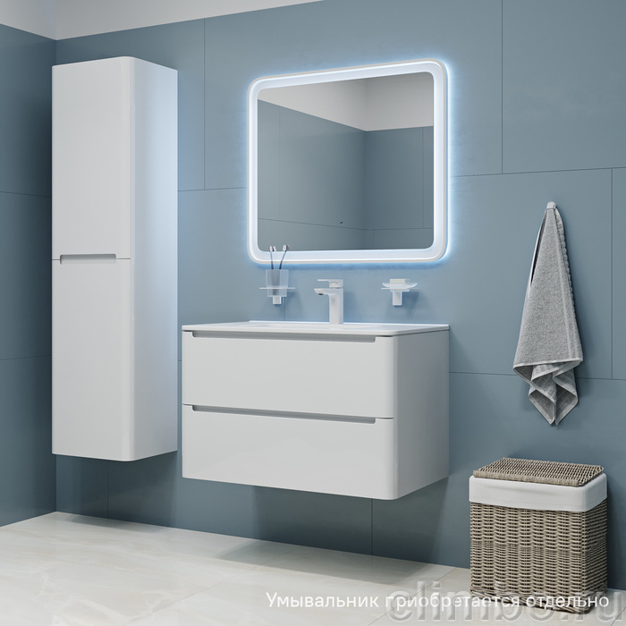 Тумба подвесная, белый, 80 см, Edifice,  IDDIS, EDI80W0i95. Подходит умывальник 0108000i28 — фото товара