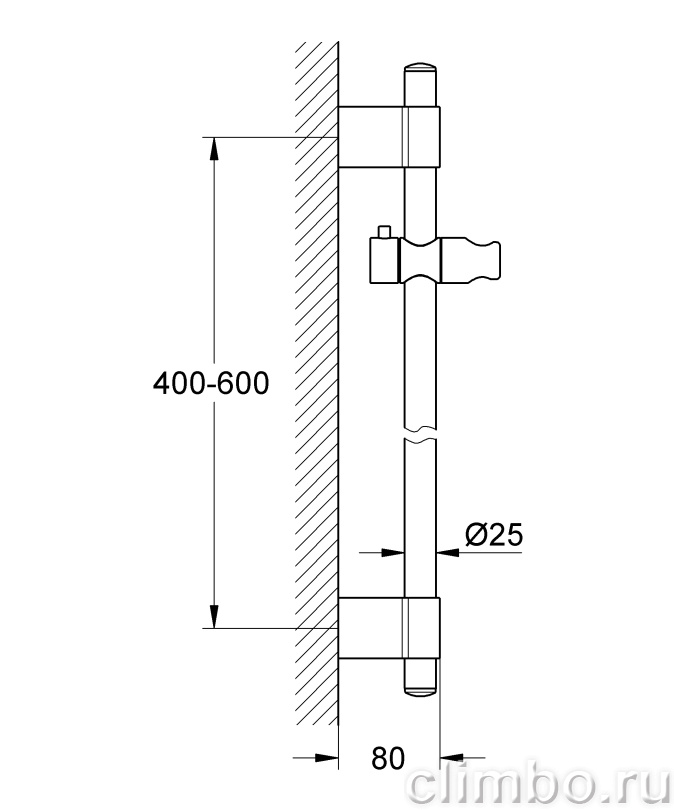 Душевая штанга GROHE Power&Soul 600 мм, 27784000 — фото товара