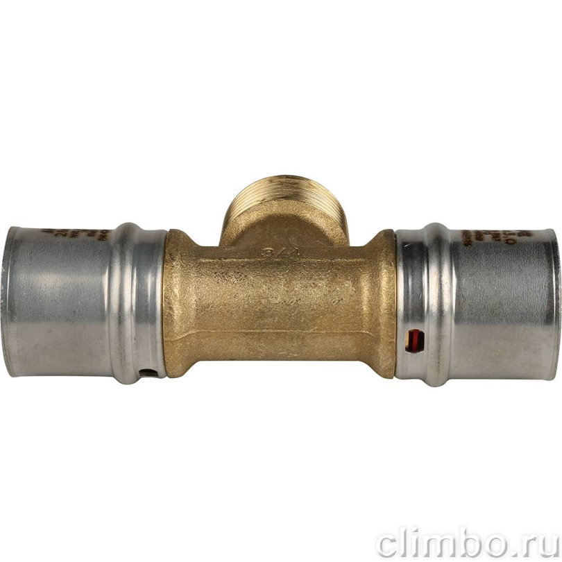 STOUT Тройник-переходник с наружной резьбой 26х3/4"х26 для металлопластиковых труб прессовой — фото товара