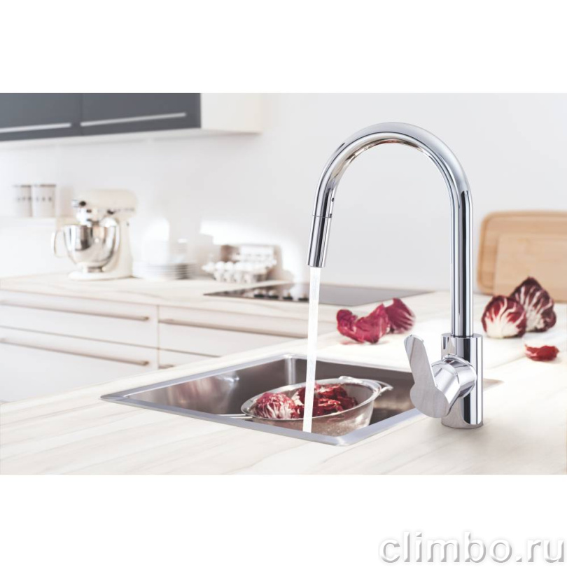 Смеситель для кухни GROHE Eurostyle Cosmopolitan, высокий излив, хром (31482003) — фото товара