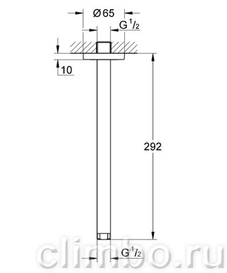 Потолочный душевой кронштейн GROHE Rainshower neutral 292 мм, 28497LS0 — фото товара