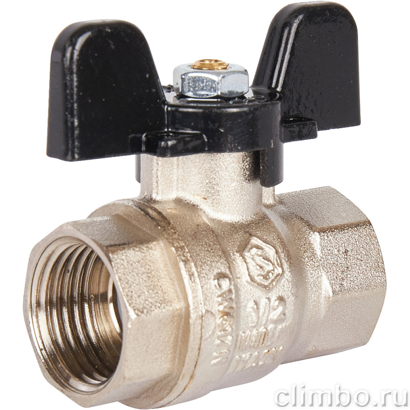STOUT SVB Кран шаровой стандартнопроходной, ВР/ВР, ручка бабочка 1/2" — фото товара