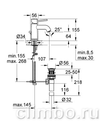 Смеситель для раковины GROHE BauClassic, 23162000 — фото товара