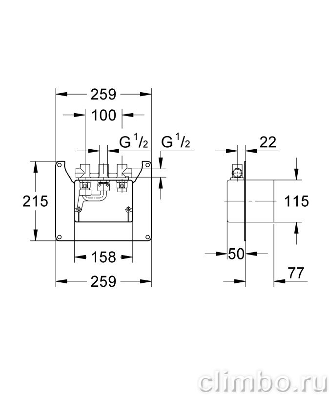 Монтажный ящик для GROHE Contromix, 36122000 — фото товара