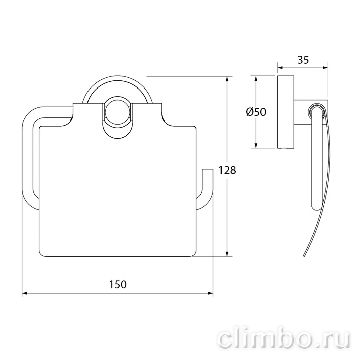 Держатель для туалетной бумаги с крышкой, латунь, Calipso, IDDIS, CALSBC0i43 — фото товара