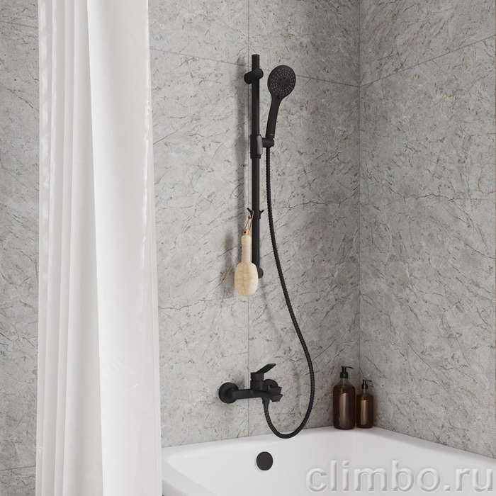 Стойка для душа, черная матовая, Идеал Спа (Ideal Spa), Milardo, ILS70B0M17 — фото, детали конструкции