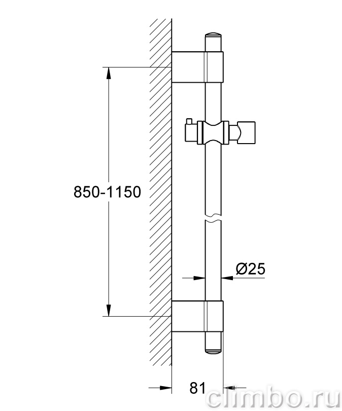 Душевая штанга GROHE Rainshower 1150 мм, 27136001 — фото товара