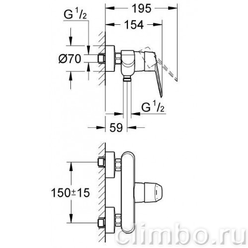 Смеситель для душа GROHE Eurodisc Cosmopolitan, 33569002 — фото товара