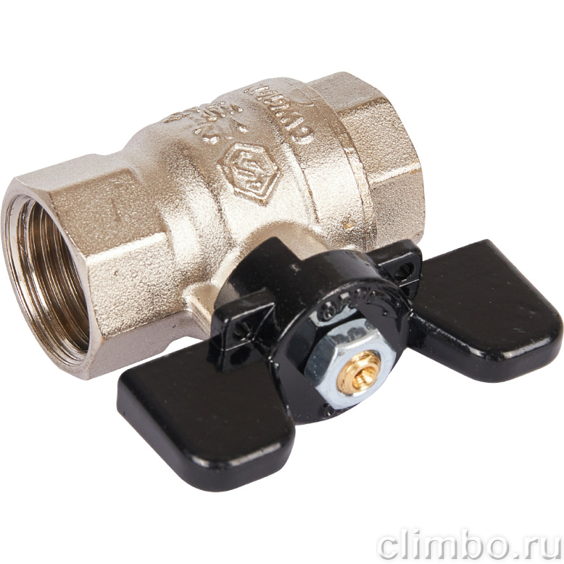 STOUT SVB Кран шаровой стандартнопроходной, ВР/ВР, ручка бабочка 1/2" — фото товара