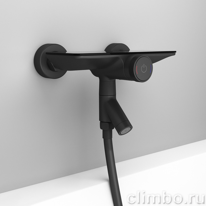 Смеситель для ванны с управлением Push Control черный матовый Shelfy IDDIS — фото товара