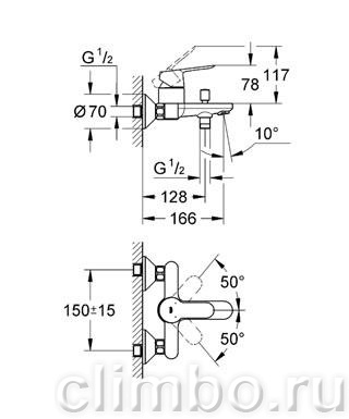 Смеситель для ванны GROHE BauEdge, 23334000 — фото товара