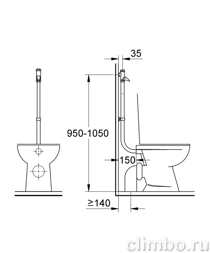 Полноавтоматическое смывное устройство для унитаза GROHE Rondo, 37141000 — фото товара