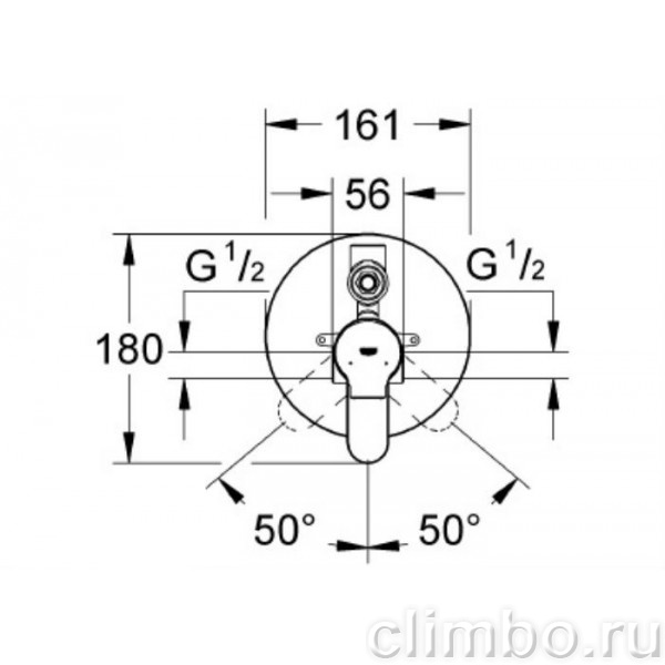 Смеситель для ванны GROHE BauEdge (со встраиваемым механизмом), 29079000 — фото товара