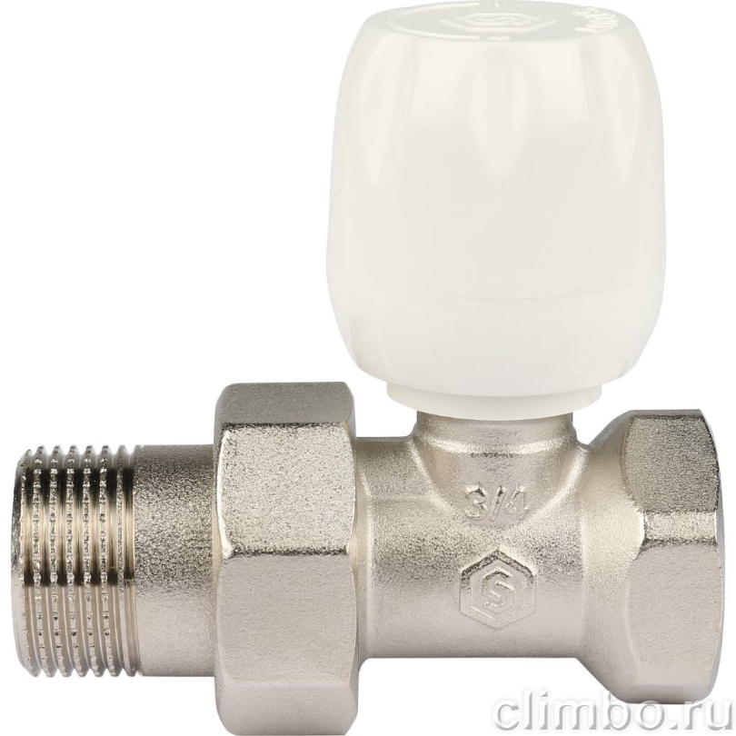 STOUT SVRs Клапан ручной терморегулирующий с неподъемным шпинделем, прямой 3/4" — фото товара