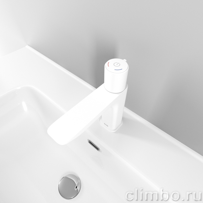 Смеситель для умывальника с управлением Push Control белый матовый Slide IDDIS — фото товара