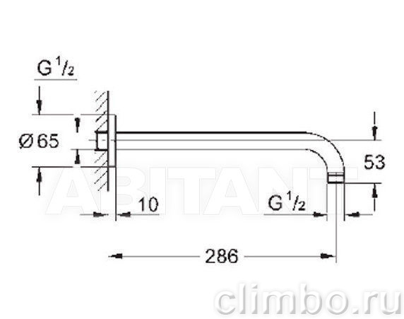 Душевой кронштейн GROHE Rainshower neutral 286 мм, 28576LS0 — фото товара