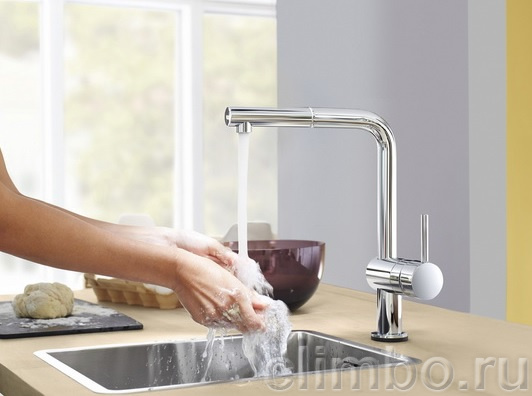 Смеситель для кухни GROHE Minta с выдвижным L-изливом, 32168000 — фото товара
