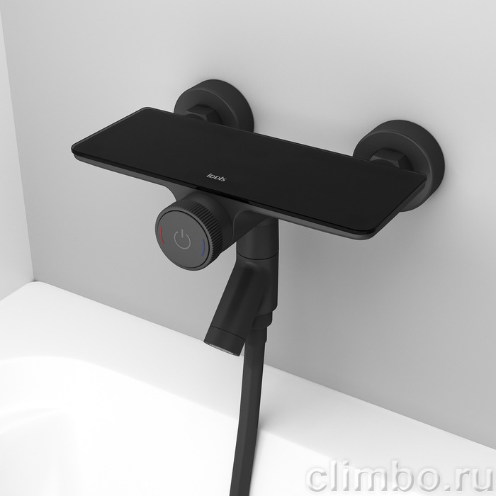 Смеситель для ванны с управлением Push Control черный матовый Shelfy IDDIS — фото товара