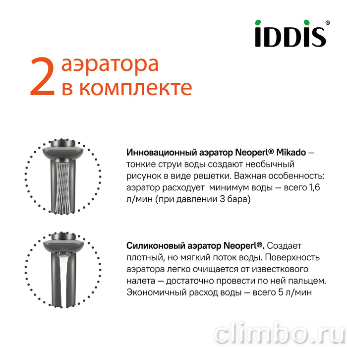 Смеситель для умывальника с управлением Push Control графит Slide IDDIS — фото товара