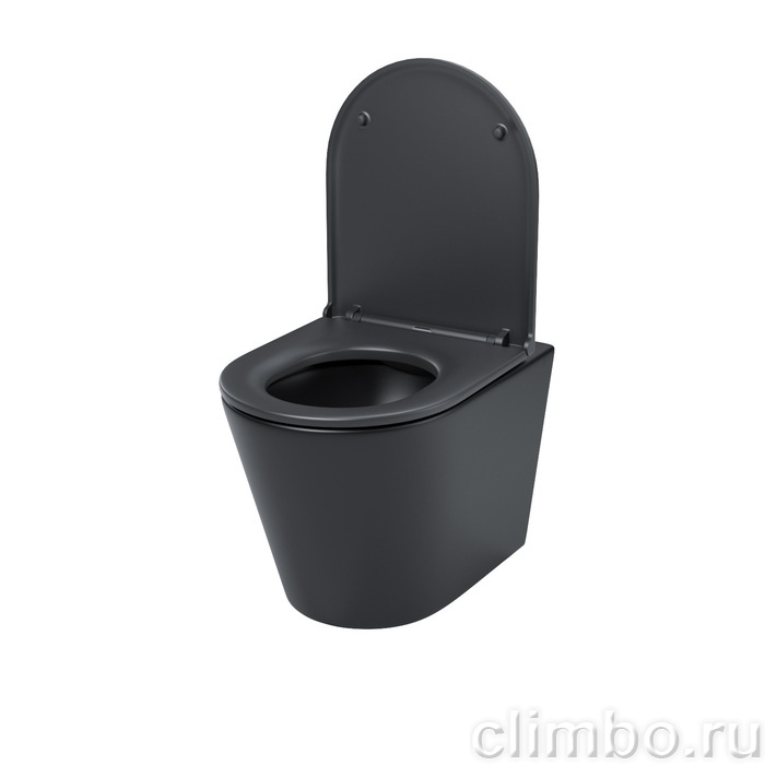 Унитаз подвесной безободковый, чёрный матовый, Calipso, IDDIS — фото товара