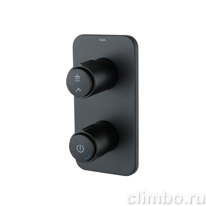 Встраиваемый смеситель с двумя выходами с управлением Push Control, черный матовый, Slide, IDDIS — фото товара