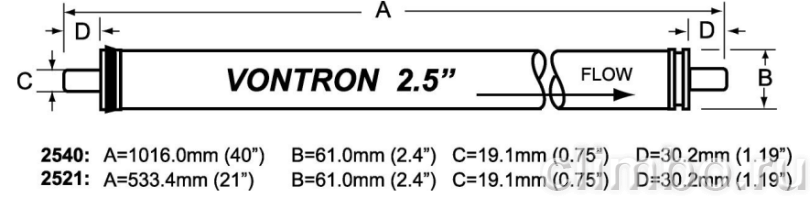 Мембрана для обратного осмоса Vontron ULP21-2540 — фото товара