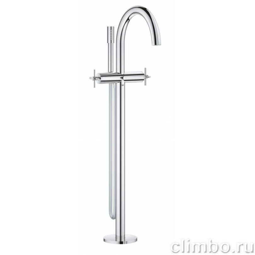 Смеситель для ванны GROHE Atrio New с душевым гарнитуром, верхняя монтажная часть, напольный монтаж, хром (25044003) — фото товара