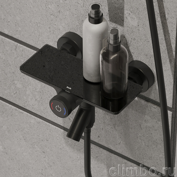 Смеситель для ванны с управлением Push Control черный матовый Shelfy IDDIS — фото товара