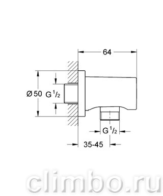 Подключение для душевого шланга GROHE Rainshower, 27076KS0 — фото товара