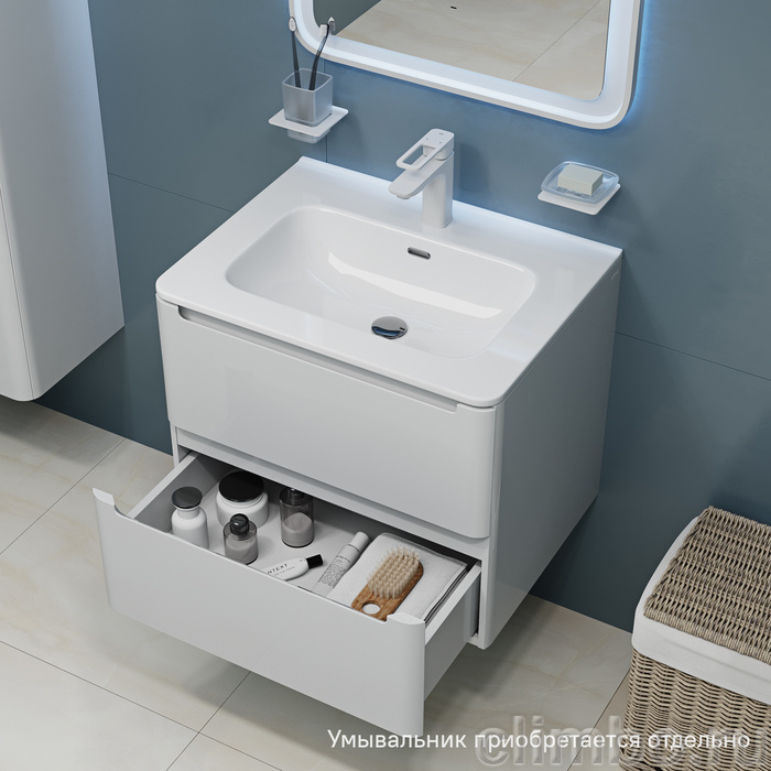 Тумба подвесная, белый, 60 см, Edifice,  IDDIS, EDI60W0i95. Подходит умывальник  0106000i28 — фото товара