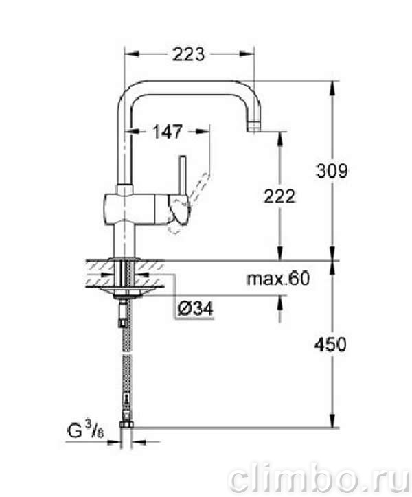 Смеситель для кухни GROHE Minta с U-изливом, 32488000 — фото товара