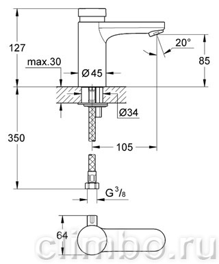 Смеситель автоматический для раковины GROHE Eurosmart Cosmopolitan S, 36317000 — фото товара