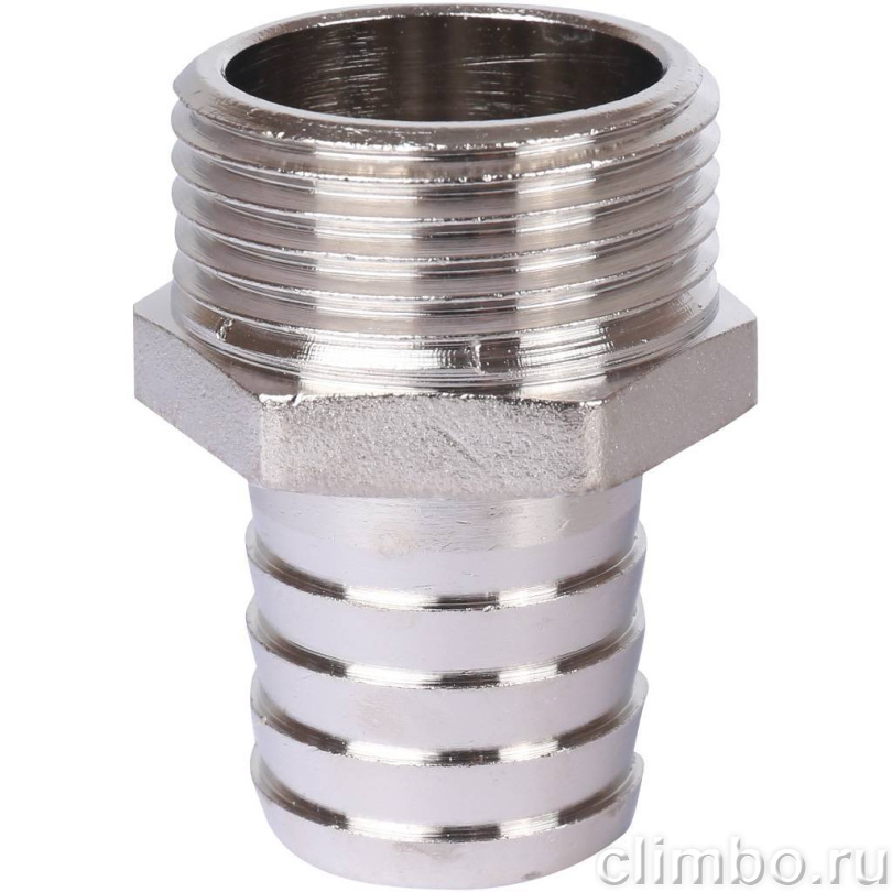 STOUT Штуцер НР никелированный 1"x25 — фото товара