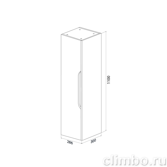 Пенал подвесной, 30 см, белый, Рэй (Ray), IDDIS, RAY30W0i97 — фото, детали конструкции