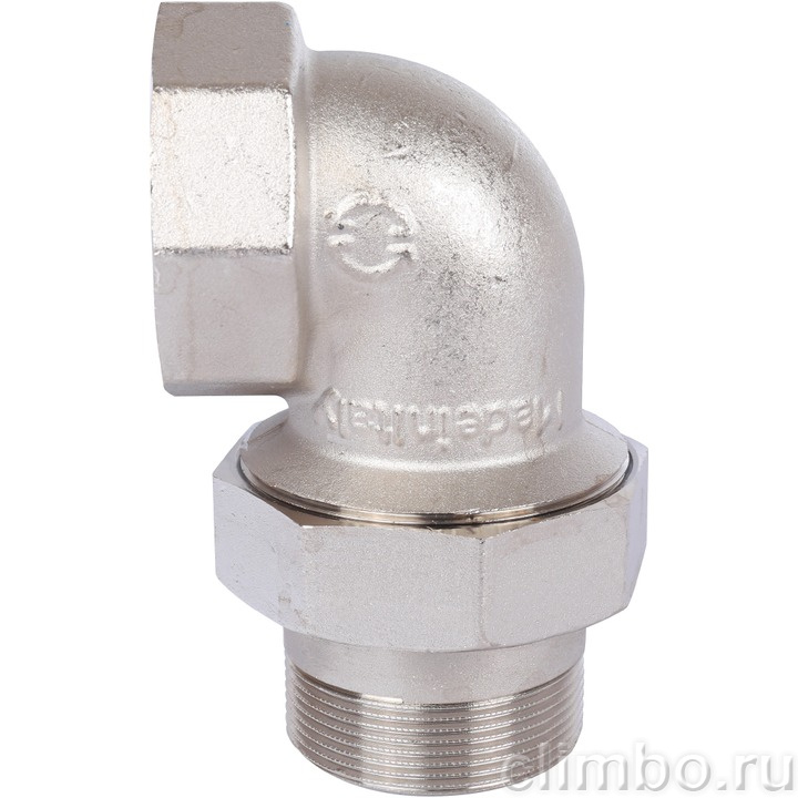 STOUT Угловая американка ВН, уплотнение o-ring кольцо, никель. 2" — фото товара