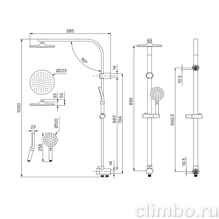 Душевой гарнитур с верхней лейкой, Swipe, IDDIS, SWI3F97i76 — фото товара