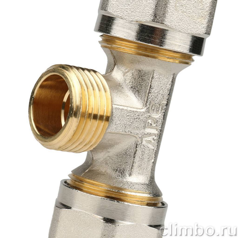 STOUT Тройник-переходник с наружной резьбой 1/2"х20 для металлопластиковых труб винтовой — фото товара