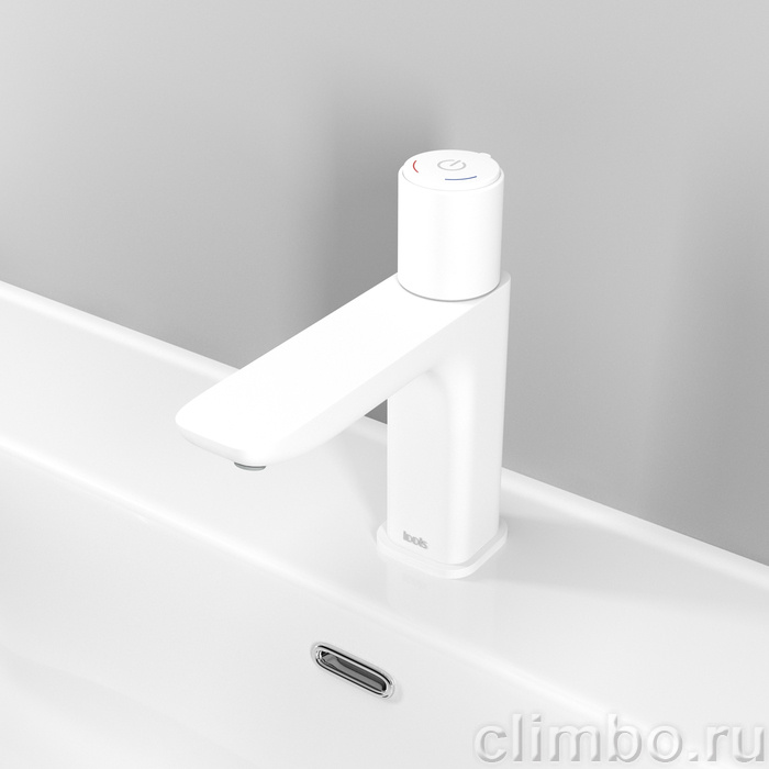 Смеситель для умывальника с управлением Push Control белый матовый Slide IDDIS — фото товара