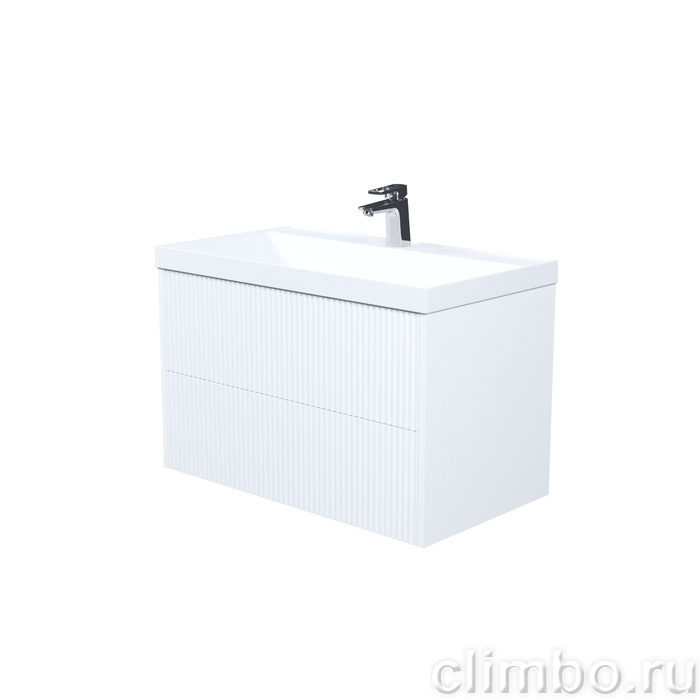 Тумба с умывальником подвесная, 80 см, белый, Билд (Bild) 2.0, IDDIS, BIL80W1i95K подходит умыв. 4518000i28 — фото, детали конструкции