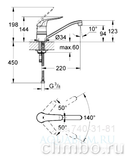 Смеситель для кухни GROHE Euroeco Special, 32787000 — фото товара