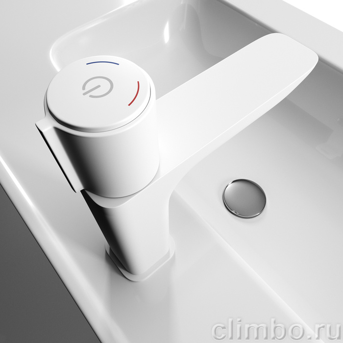 Смеситель для умывальника с управлением Push Control белый матовый Slide IDDIS — фото товара