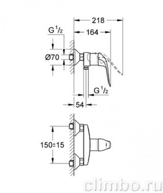Смеситель для душа GROHE Euroeco, 32740000 — фото товара