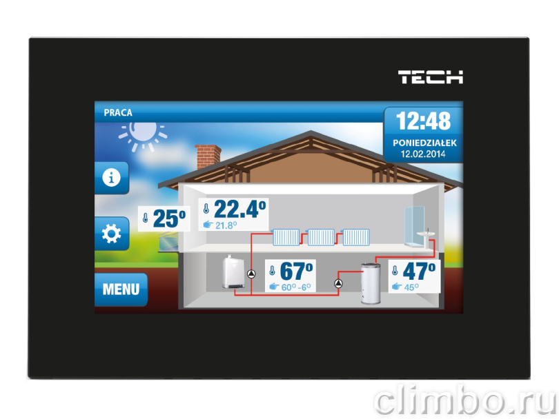 TECH комнатный терморегулятор со связью open therm, ST-2801 — фото товара