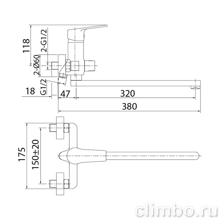 Смеситель для ванны с длинным изливом, Helic, Milardo, HELSB02M10 — фото товара