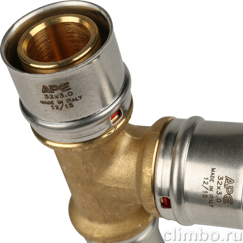 STOUT Тройник переходной 32x32x26 для металлопластиковых труб прессовой (SFP-0005-323226) — фото товара