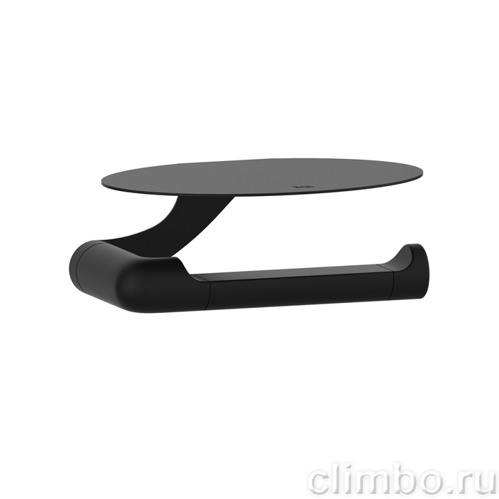 Бумагодержатель с овальной полкой, нержавеющая сталь, NOА, черный матовый, IDDIS — фото товара